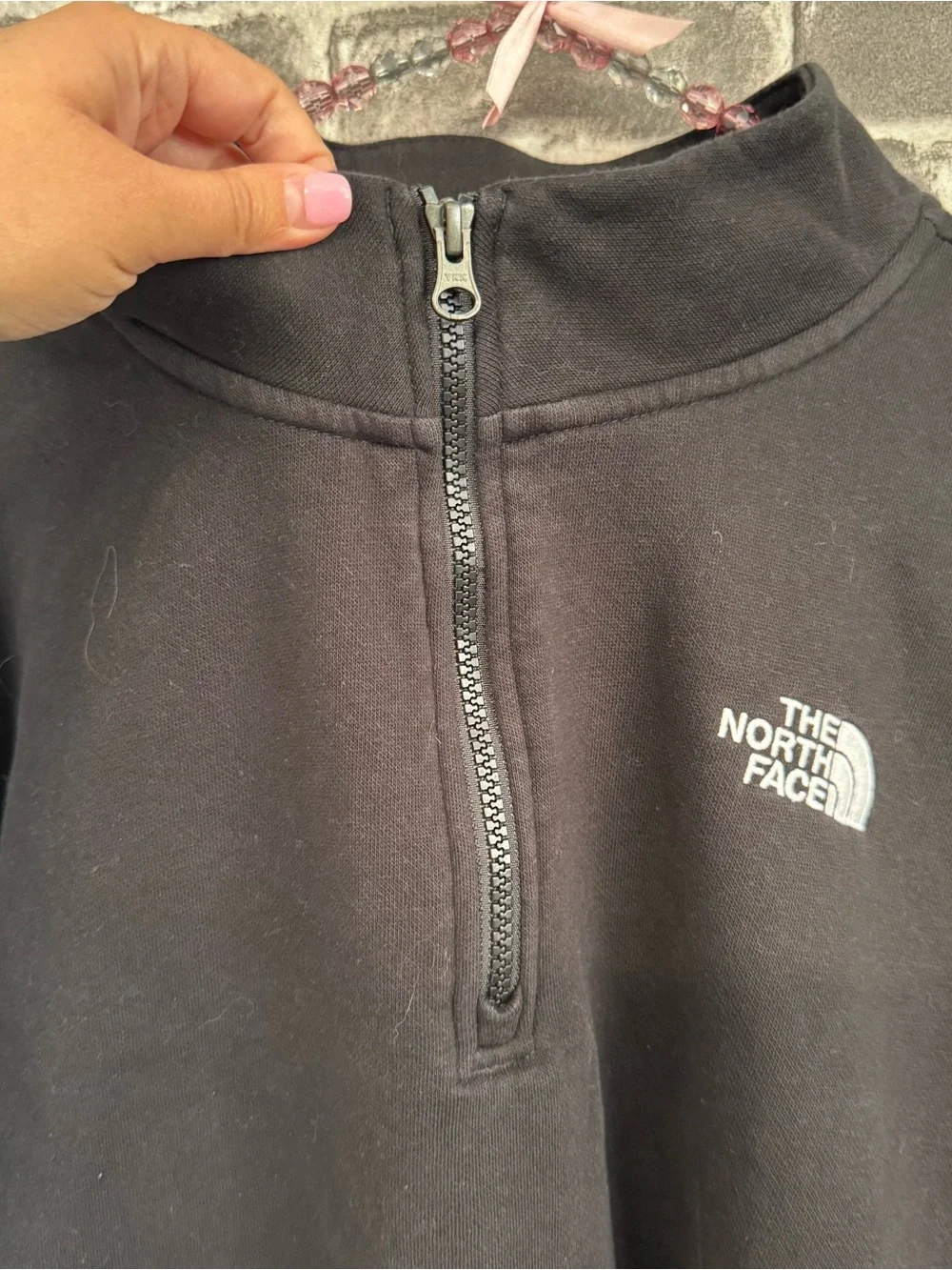 The North Face 1/4 zip fleece sweater black